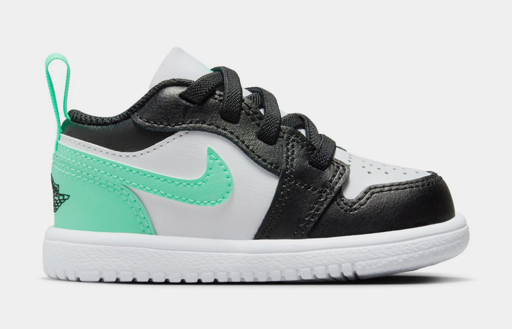 Exclusive Air Jordan 1 Low Alt Infant Toddler Lifestyle Shoes (White/Green Glow/Black) — 2C — Front View