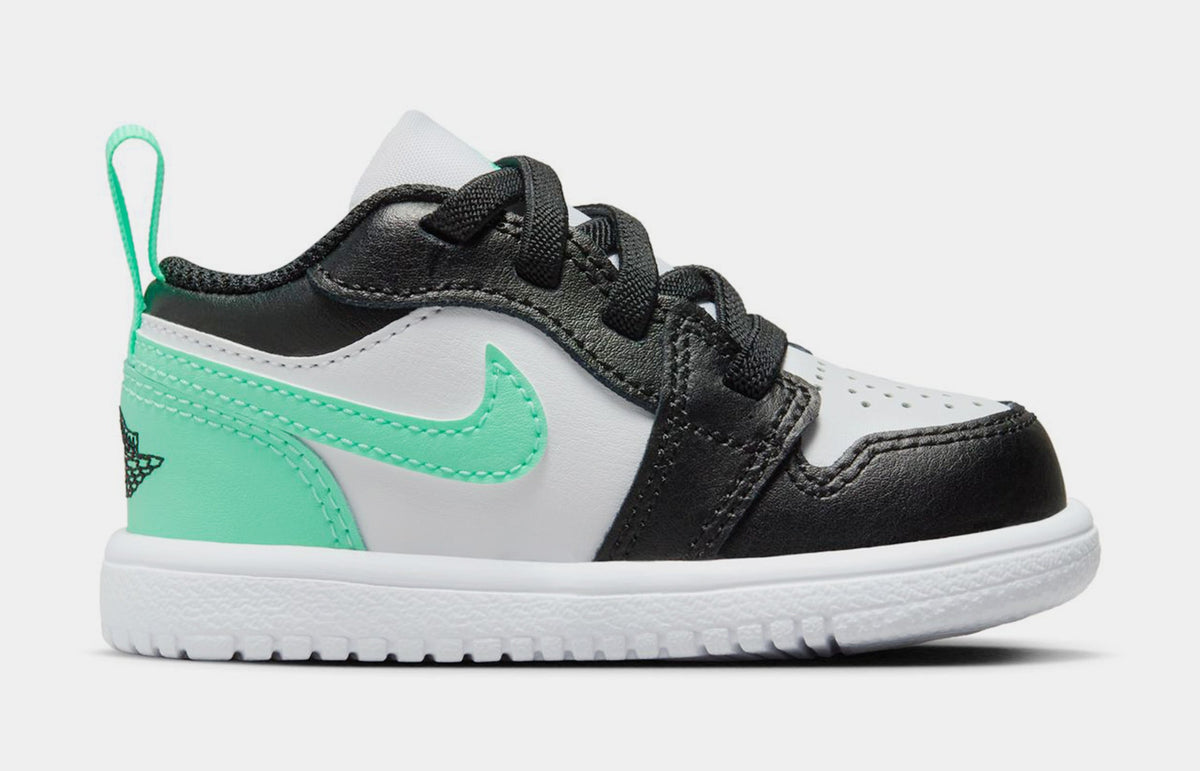 Exclusive Air Jordan 1 Low Alt Infant Toddler Lifestyle Shoes (White/Green Glow/Black) — 2C — Front View