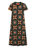 La Doublej Sporty Swing Short Sleeve Midi Dress — Black — Size S — Front View