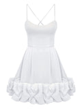 Post Meridiem Backless Bustier Mini Dress — White — Size M — Front View