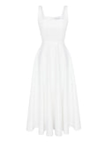 Post Meridiem Decorated Bodice Midi Dress — White/ Red — Size XXL — Front View