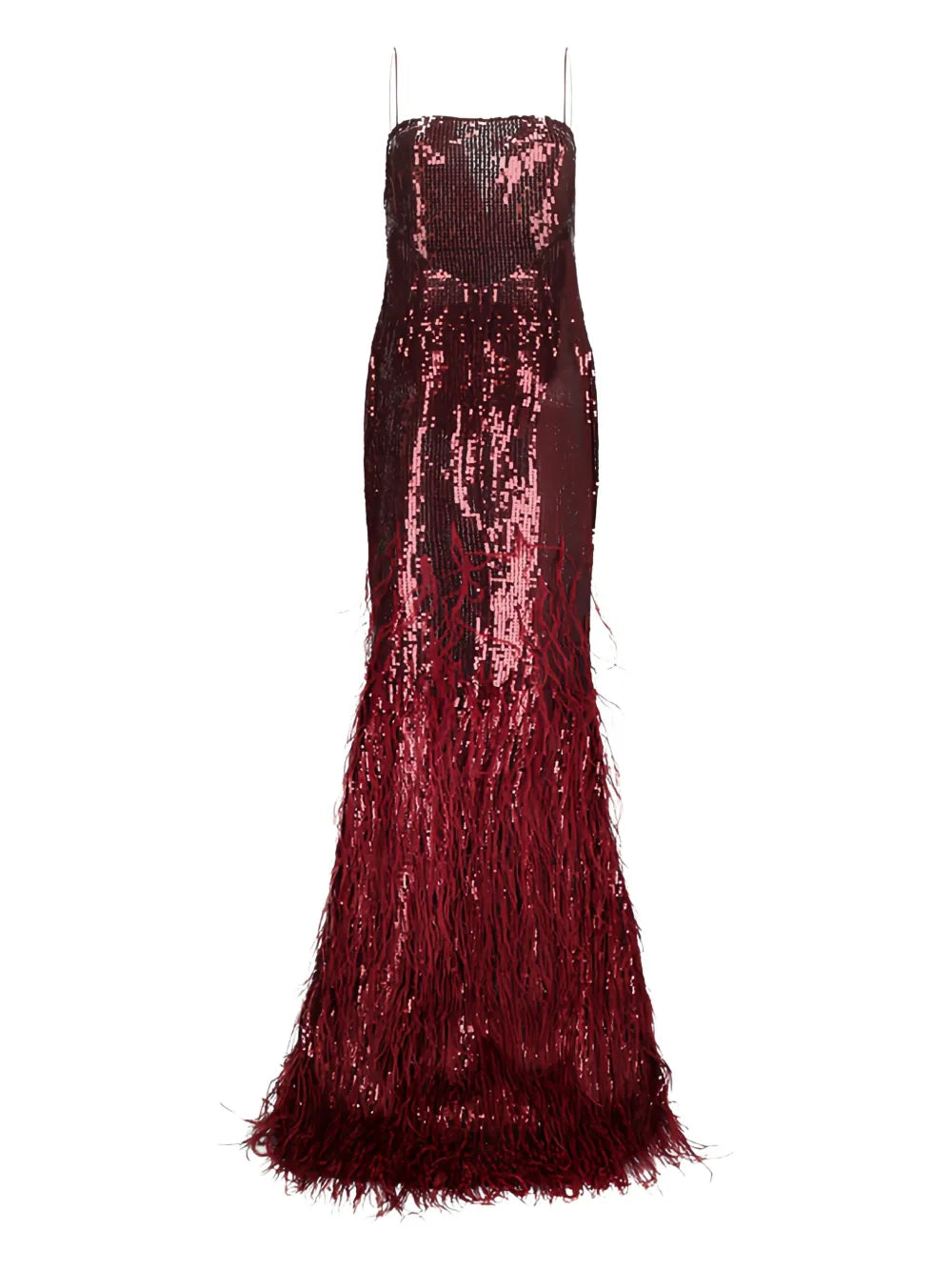 Retrofete Odessa Sequin Embellished Maxi Dress — Red — Size XS — Front View