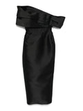 Solace London Mirla Midi Dress — Black — Size XS — Front View