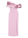 Solace London Alexis Off Shoulder Maxi Dress — Pink — Size XS — Front View