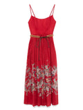 Zimmermann Floral Print Midi Dress — Red — Size M — Front View