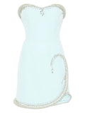 Georges Hobeika Embellished Strapless Dress — Blue — Size XS — Front View