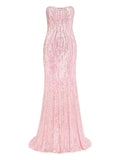 Jenny Packham Sequin Embellished Gown — Pink — Size S — Front View