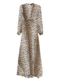 Rixo V Neck Dress — Beige — Size XS — Front View