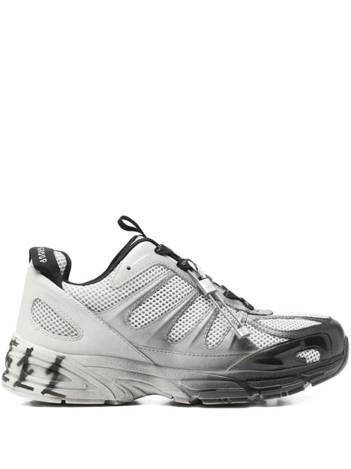 44 Label Group Mesh-Panel Lace-Up Sneakers — Grey — Size US M 3.5 - US W 5 — Front View