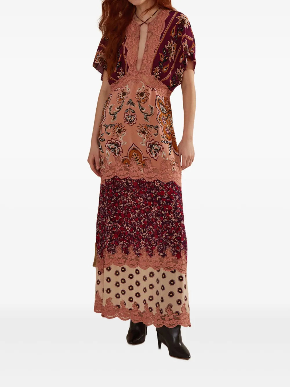 Farm Rio Glam Tapestry Floral Lace Dress — Same as shown — Size XS — Front View