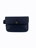 Gucci Flap Belt Bag Gg Canvas Navy Canvas Shoulder Bag Bag (Pre-Owned)