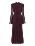 Self Portrait Rhinestone Embellished Mesh Midi Dress — Same as shown — Size XS — Front View