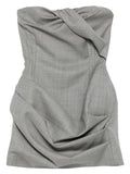 Magda Butrym Twisted Draped Dress — Grey — Size XS — Front View
