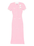 Self Portrait Floral Applique Midi Dress — Pink — Size S — Front View