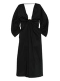 Cult Gaia Elyza Midi Dress — Black/ Red — Size XS — Front View