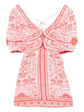 Farm Rio River Ride Mini Dress — Red — Size S — Front View