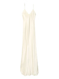 Nili Lotan Cami Gown Maxi Dress — Tan/ Ivory — Size XS — Front View