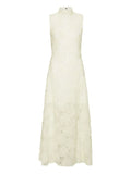Rotate Birger Christensen Floral Embroidered Maxi Dress — White/ Red — Size XS — Front View