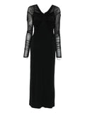 Max Mara Off Shoulder Draped Dress — Black — Size XS — Front View