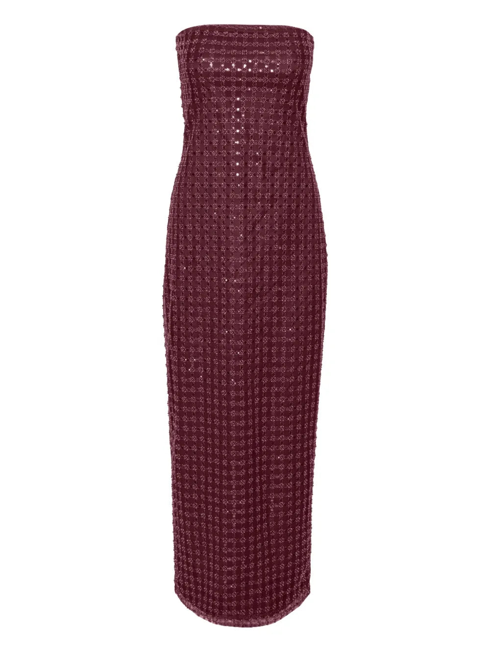 Rotate Birger Christensen Sequin Embellished Maxi Dress — Red — Size M — Front View