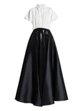 Greta Constantine Champneys Sequin Panel Maxi Dress — Black/ White/ Tan — Size XS — Front View