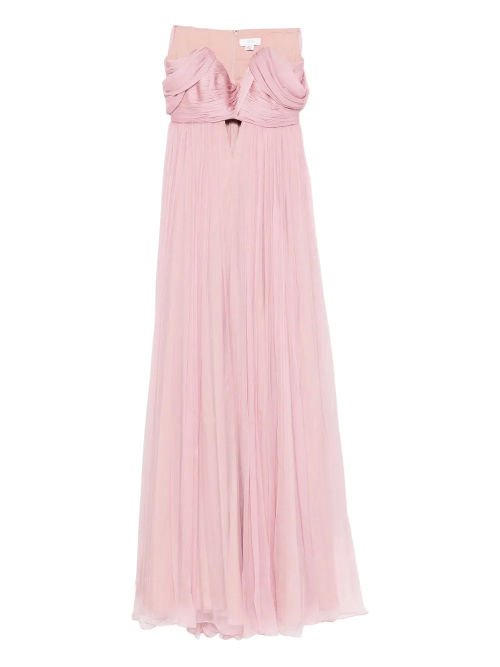 Mmarquise Sylvie Pleated Sweetheart Neckline Dress — Pink — Size XS — Front View