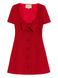 Valentino Garavani Short Dress In Plain Wool Tweed — Same as shown — Size XS — Front View