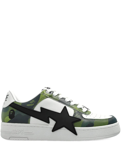 A Bathing Ape?Bape Sta Sneakers — Green — Size US M 3.5 - US W 5 — Front View