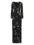Oscar De La Renta Crystal Embellished Velvet Gown — Black — Size XS — Front View