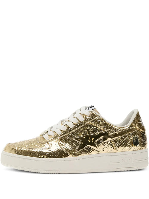 A Bathing Ape?Bape Sta 5 Metallic Sneakers — Gold — Size US M 3.5 - US W 5 — Front View