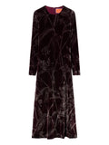 La Doublej Long Sleeve Bamboo Print Maxi Dress — Same as shown — Size M — Front View