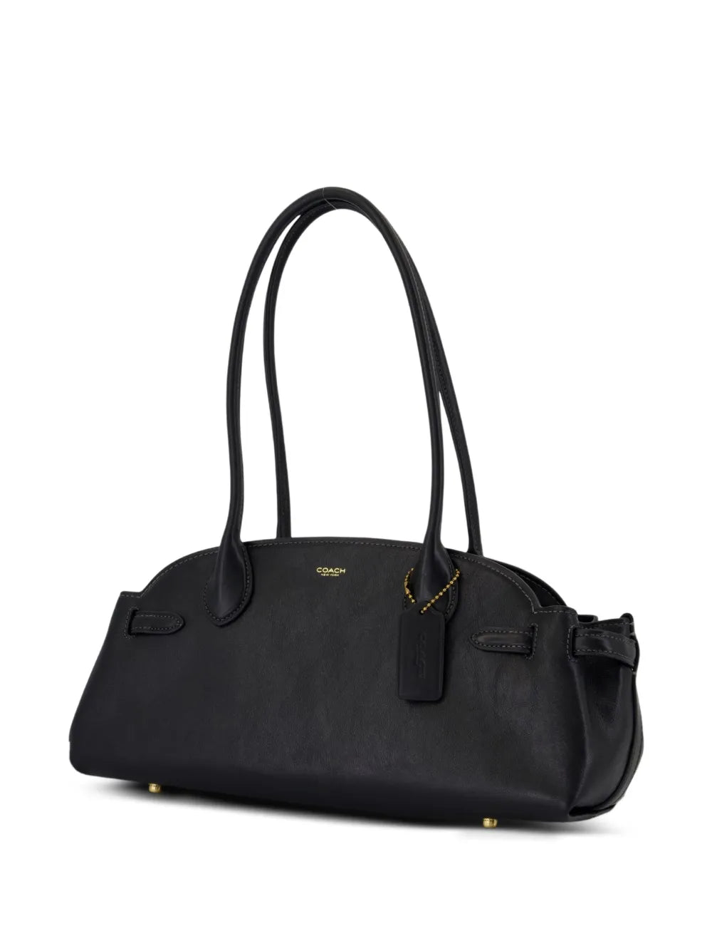 Coach Logo Detail Leather Shoulder Bag — Same as shown — Size One Size — Back View