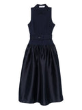Self Portrait Belted Dress — Blue/ Red — Size XS — Front View