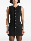 Maniere De Voir Nadine Tweed Mini Dress — Black — Size S — Front View