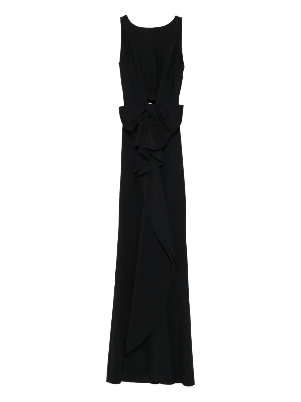 Chiara Boni La Petite Robe Bow Detail Draped Maxi Dress — Black — Size XS — Front View