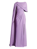 Tadashi Shoji Draped Cape Dress — Red/ Purple — Size XS — Front View