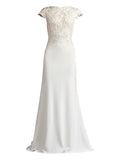 Tadashi Shoji Isadora Embroidered Dress — White/ Red — Size S — Front View