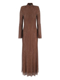 Self Portrait Rhinestone Embellished Gown — Brown — Size XS — Front View