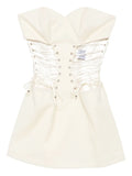 Vestiaire Dun Oiseau Libre Lace Up Corset Mini Dress — White — Size XS — Front View