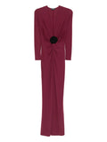 Roserry Mallorca Flower Embellished Twist Front Maxi Dress — Same as shown — Size XS — Front View