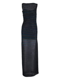 Missoni Sequinned Sleeveless Maxi Dress — Black — Size XS — Front View