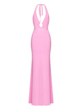 Korobeynikov Ring Detail Maxi Dress — Pink — Size S — Front View