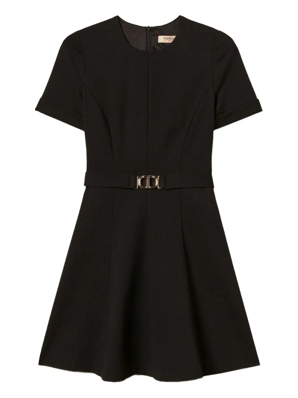 Twinset Oval T Buckle Dress — Black — Size M — Front View