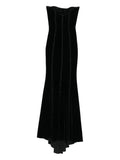 Nissa Embellished Maxi Dress — Black/ Red — Size S — Front View