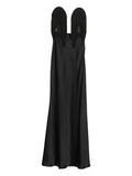 Nissa Fringe Embellished Maxi Dress — Black — Size XS — Front View