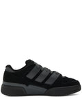 adidas Forum 2000 Three-Stripe Suede Sneakers — Black — Size US M 8.5 - US W 10 — Front View