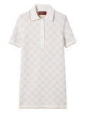 Gucci Gg Pattern Short Sleeve Mini Dress — White — Size XS — Front View