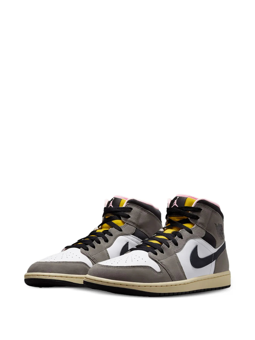 Air Jordan 1 Mid Cave Stone Sneakers — Grey — Size US M 10.5 - US W 12 — Side View