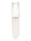Post Meridiem Corset Draped Mini Dress — White — Size S — Front View