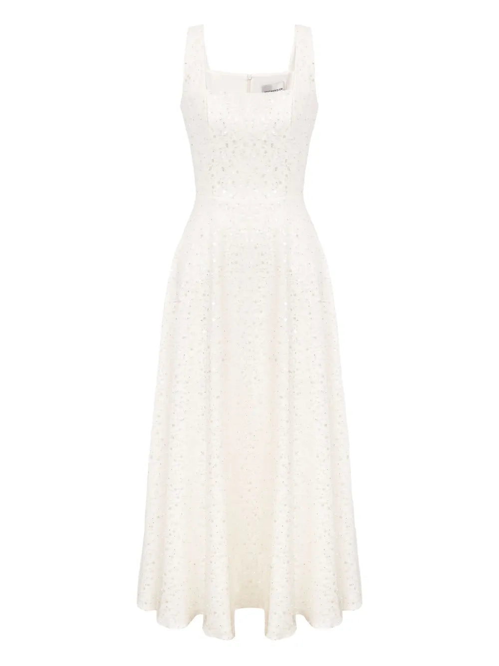 Post Meridiem Sequin Embellished Midi Dress — White — Size XS — Front View